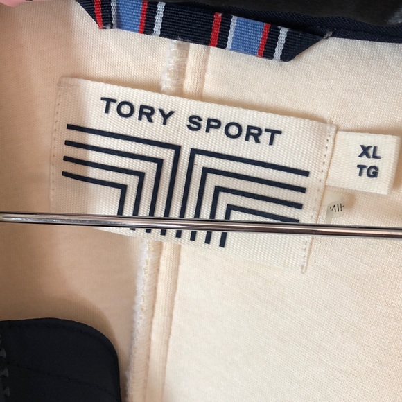 Tory Sport Cream Bomber Jacket with Striped Accents - Picture 10 of 10